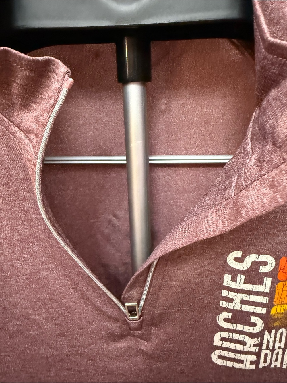 Arches National Park Maroon 1/4 Zip Pullover Top - Picture 3 of 7